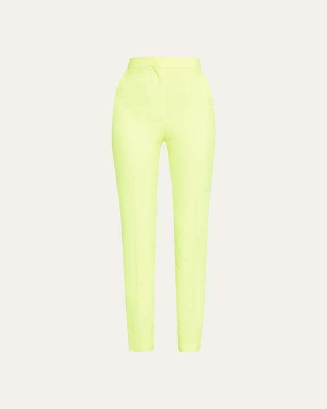 High-Rise Straight-Leg Cigarette Trousers